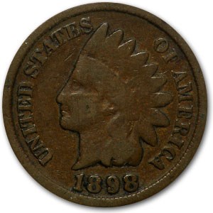 1898 Indian Head Cent Good+ 1898 Indian Head Cent Good+